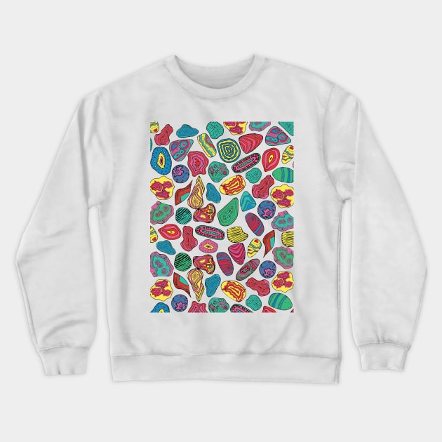 Gems, crystal stones pattern-Kika Crewneck Sweatshirt by Kika Lievano